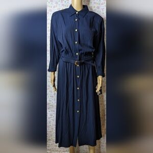 New with tags Breli long sleeve long navy blue dress, TH